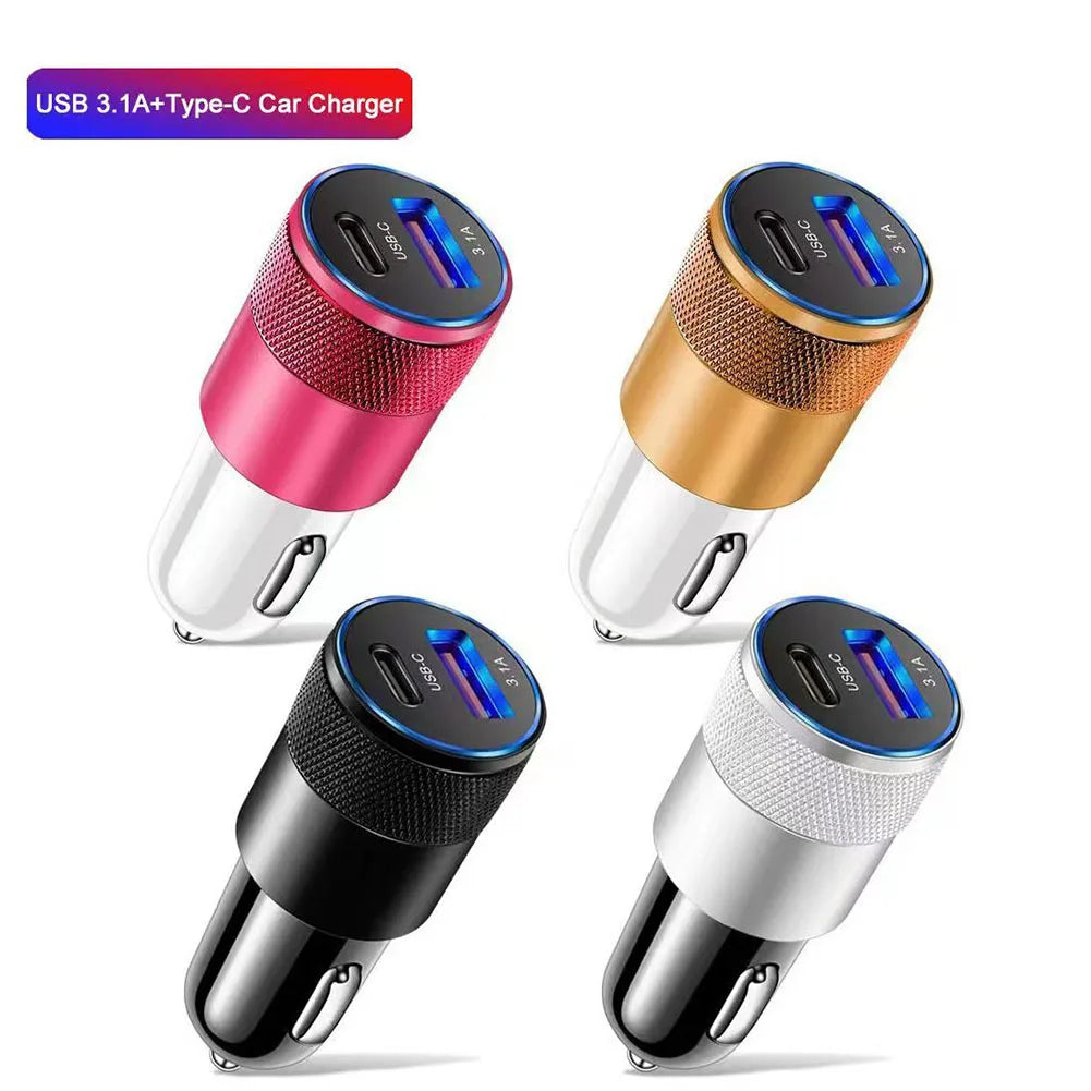 66W USB Car Charger 3.0 USB Type- C- Fast Charging Phone Adapter For Iphone Laptops Tablets Car Electronics Accessories
