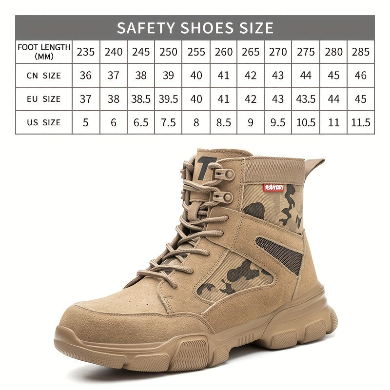 Mens Steel Toe Safety Work Boots - Durable & Comfortable - Indestructible Design, Slip-Resistant Sneaker Style - Ideal for Heavy-Duty Jobs, All-Day Support
