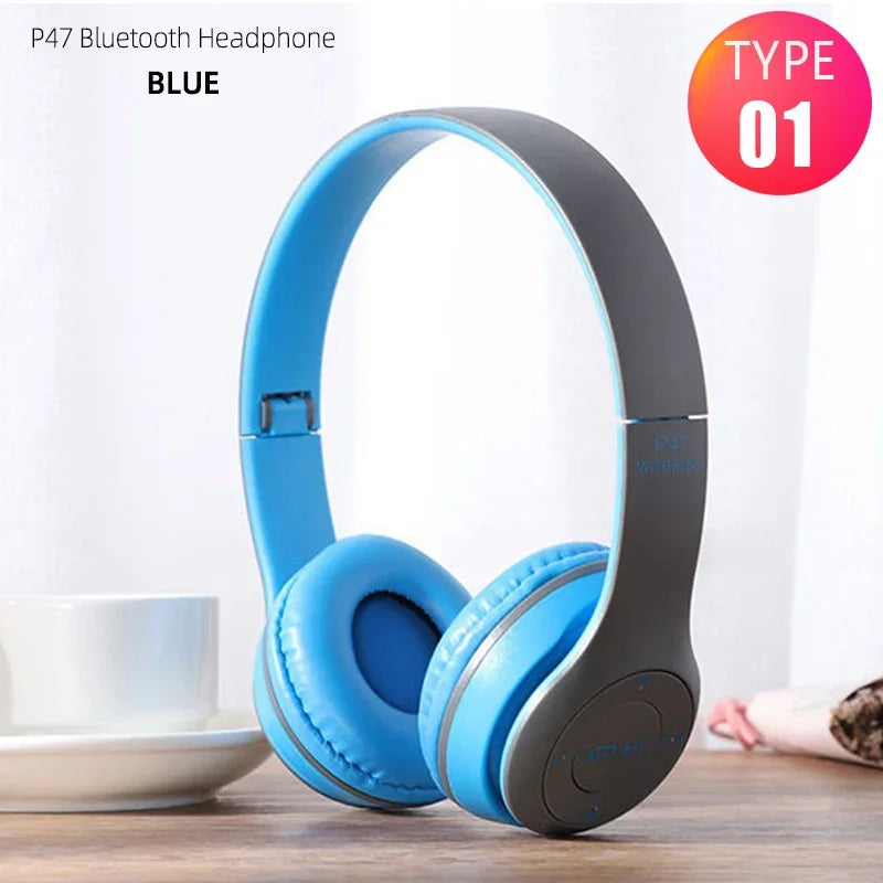 Air P47 Headset 5.0 Bluetooth Headset Folding Series Wireless Sports Game Stereo Headset for iPhone XiaoMi PK P9 Earphones gift