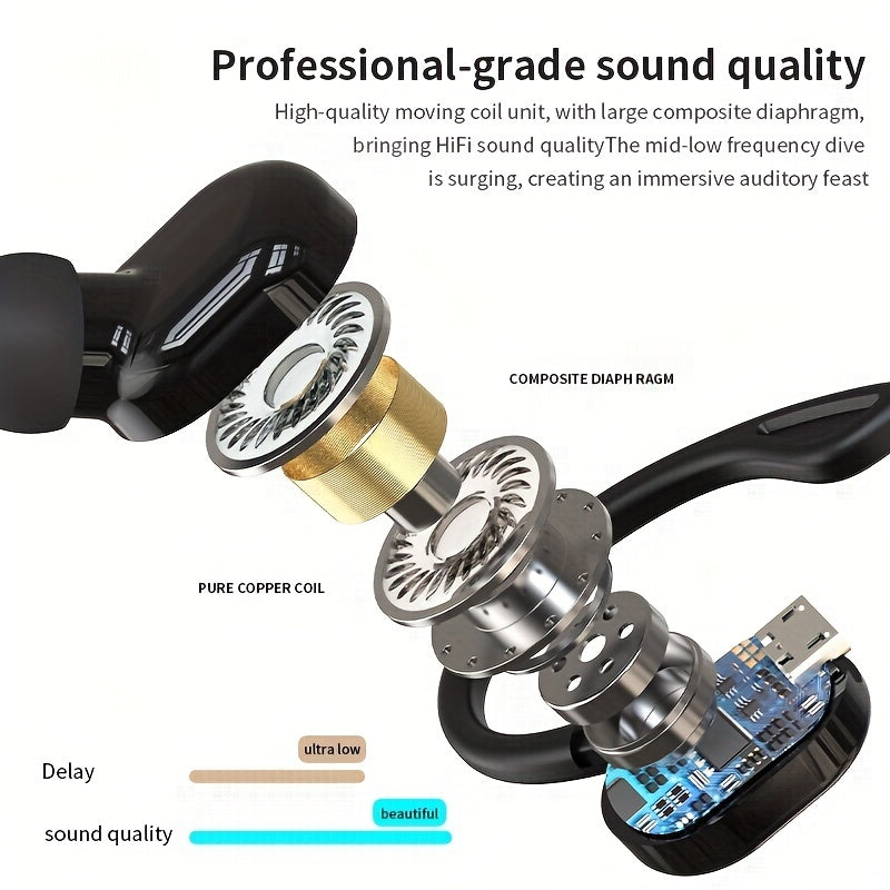 HD Stereo Wireless Earphone - Secure Fit for Sports & Running - Single-Ear, Hands-Free Talking - Lightweight & Seamless Bluetooth Connection