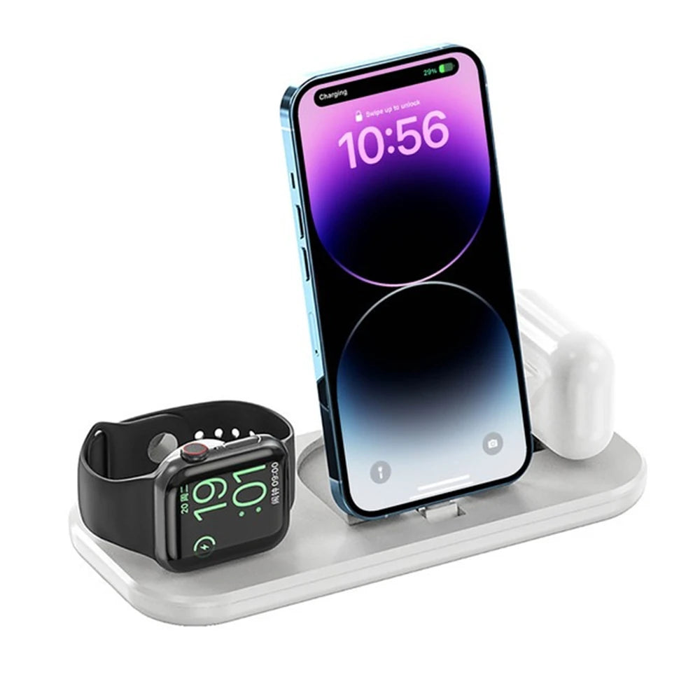 3 in 1 Wireless Charger Stand For IPhone 14 13 12 11 XS XR X Apple Watch 8 7 SE 6 Airpods Pro iWatch Fast Charging Dock Station