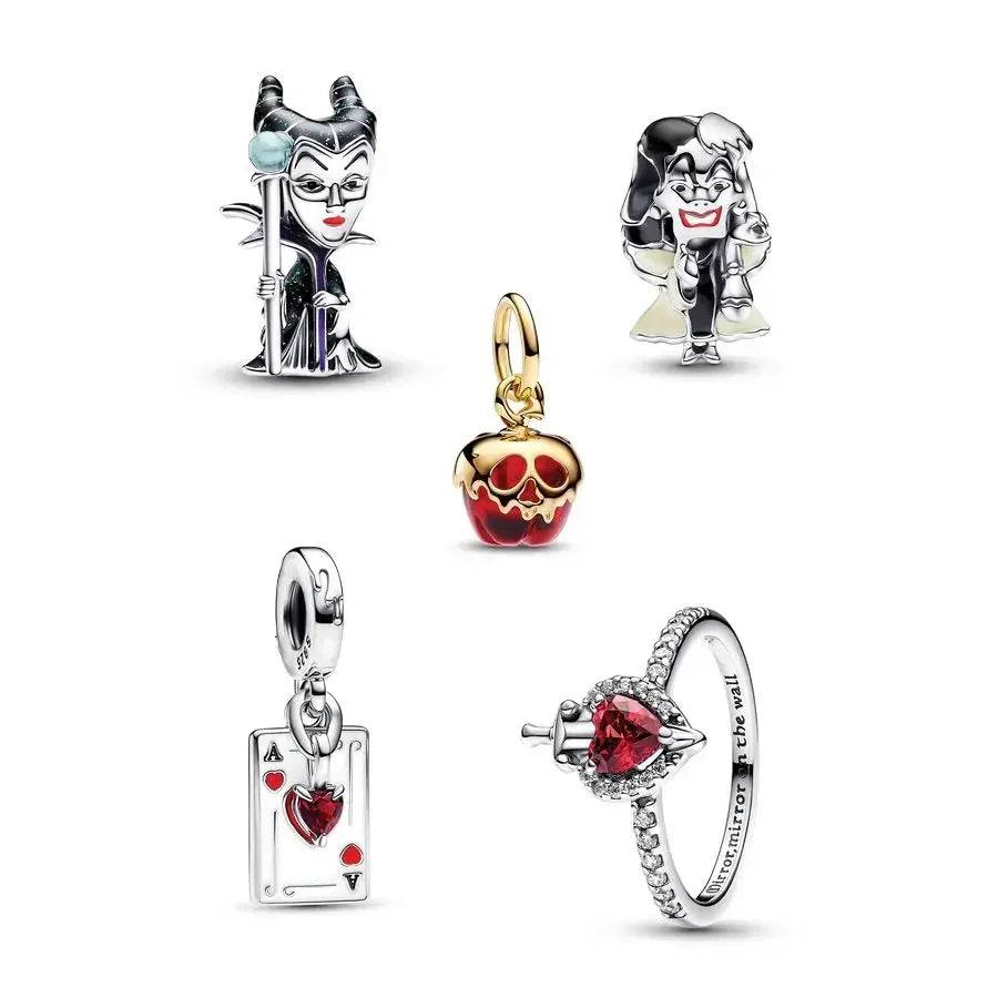 925 sterling silver jewelry MINISO Disney Halloween trio charm suitable for Pando original bracelet women pendant beads DIY gift