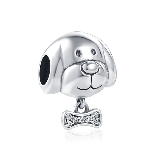 New 925 Sterling Silver Cute Pet Dog Husky Shiba inu dog Paw baby DIY Bead Fit Original Pendant Charm Bracelet Lady Jewelry Gift