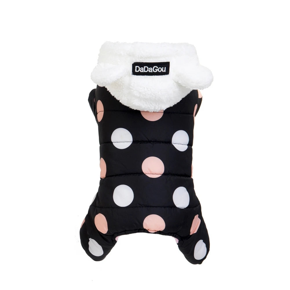 Winter Pet Hoodies Sweatshirt Cotton Clothes Dot Coat Super Warm Jumpsuit For Puppy Small Dogs Chihuahua Doggie Jacket Jumpsuit