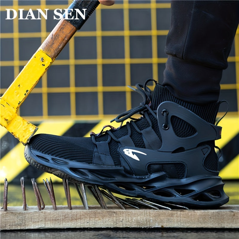 Dian Sen Steel Toe Work Boots - Rugged Industrial Strength, Anti-Slip Sole, Maximum Protection for Heavy-Duty Construction Jobs - All-Day Comfort and Durability