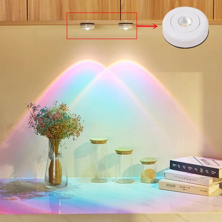 LED Cabinet Lights Battery Powered Touch NightLight Stick On Wall Sunset Lamp for Kitchen Bedroom Closet Decoration Dropshipping