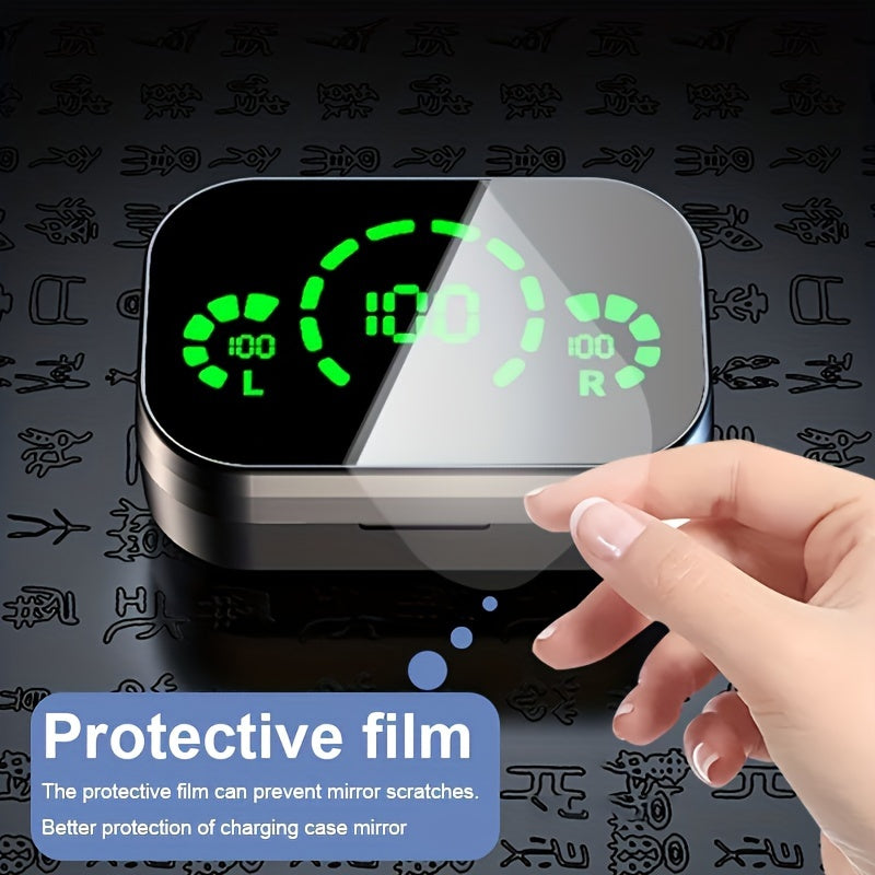 2024 New Three-screen Intelligent Digital Display Power Wireless Earphones, High-end Fashionable Mirror Earphones, Sports Game Music Earphones, Mobile Phone Emergency Charging