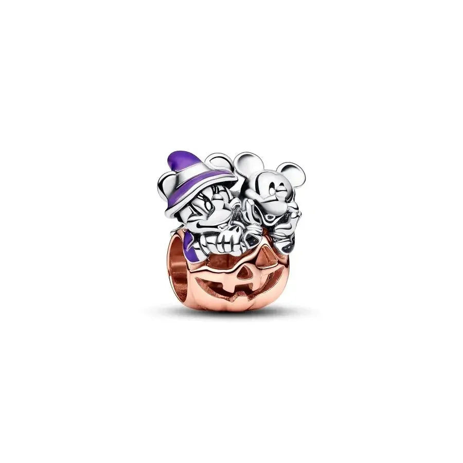 925 sterling silver jewelry MINISO Disney Halloween trio charm suitable for Pando original bracelet women pendant beads DIY gift