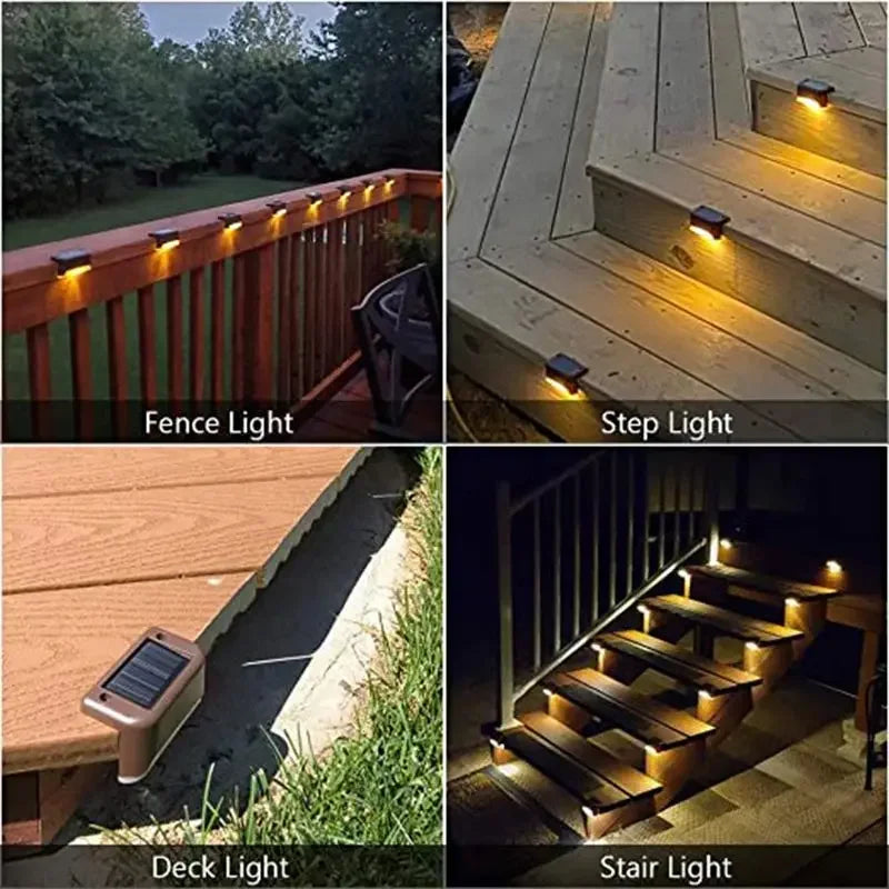 Led Solar Lamp Path Staircase Outdoor Waterproof Wall Light Solar Waterproof Weatherproof Step Railing Lighting Path Light